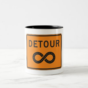 Infinite Detours Sign Cycling Two-Tone Coffee Mug