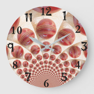 Infinite Elegance: Kaleidoscopic Cricket Moments  Large Clock