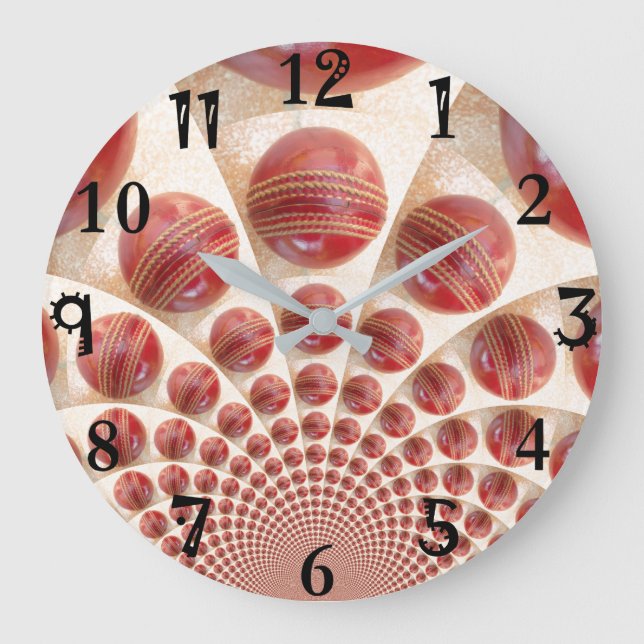 Infinite Elegance: Kaleidoscopic Cricket Moments  Large Clock (Front)