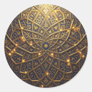 Infinite Geometry – Islamic Geometric Pattern Classic Round Sticker