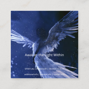 Infinite Grace Winged Angel Square Business Card