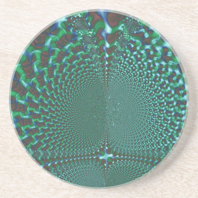 Infinite Green With Blue Highlights Coaster (Front)