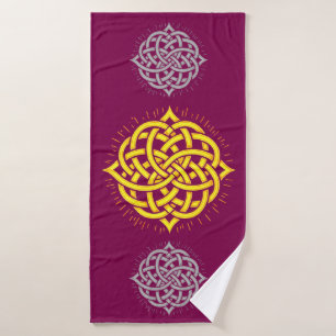 Infinite Harmony: Sacred Mandala Celtic Symbol Art Bath Towel Set