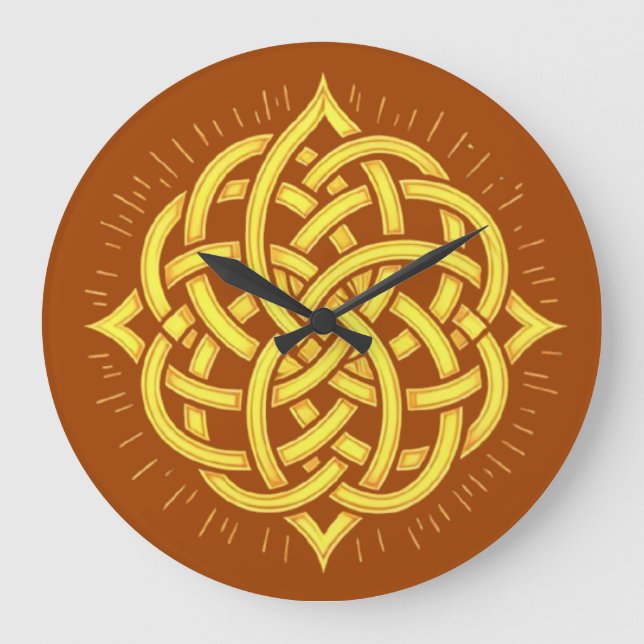 Infinite Harmony: Sacred Mandala Celtic Symbol Art Large Clock (Front)