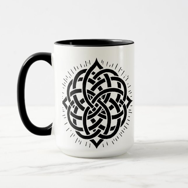 Infinite Harmony: Sacred Mandala Celtic Symbol Art Mug (Left)