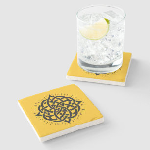 Infinite Harmony: Sacred Mandala Celtic Symbol Art Stone Coaster