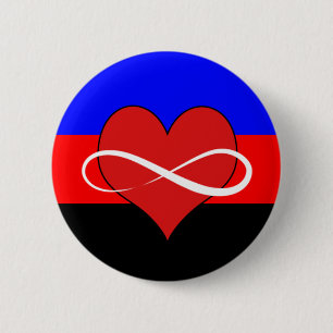 Infinite Heart with Flag 6 Cm Round Badge