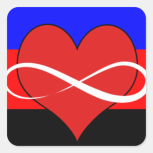 Infinite Heart with Flag Square Sticker