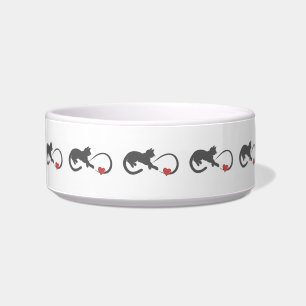 Infinite hearth cat silhouette - Choose back colou Bowl