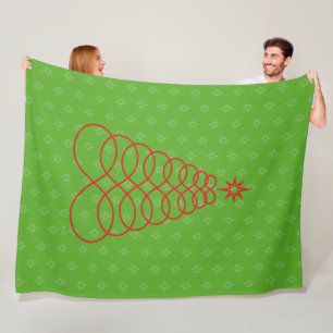Infinite Love Christmas Tree - Red&Green Fleece Blanket