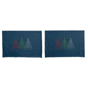 Infinite Love Christmas Tree - Red,Green,Silver Pillowcase
