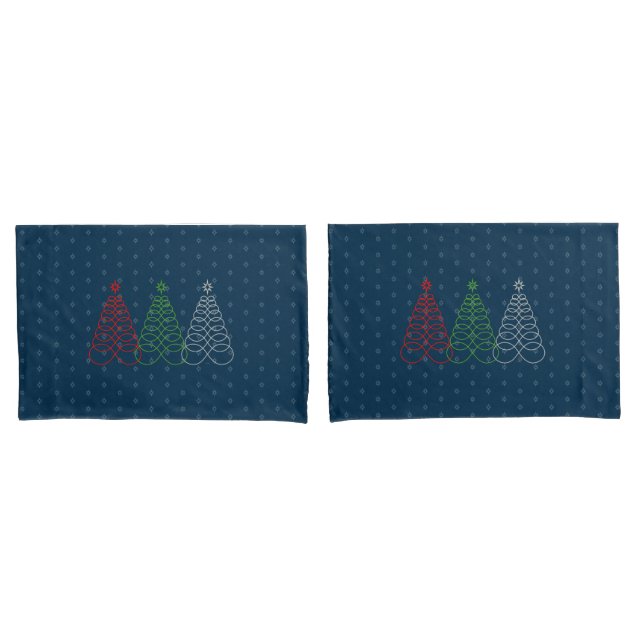 Infinite Love Christmas Tree - Red,Green,Silver Pillowcase (Front-Set)