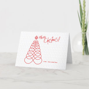 Infinite Love Christmas Tree - Red&Silver Holiday Card