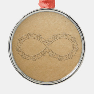 Infinite Love Dog Paw Print Metal Tree Decoration
