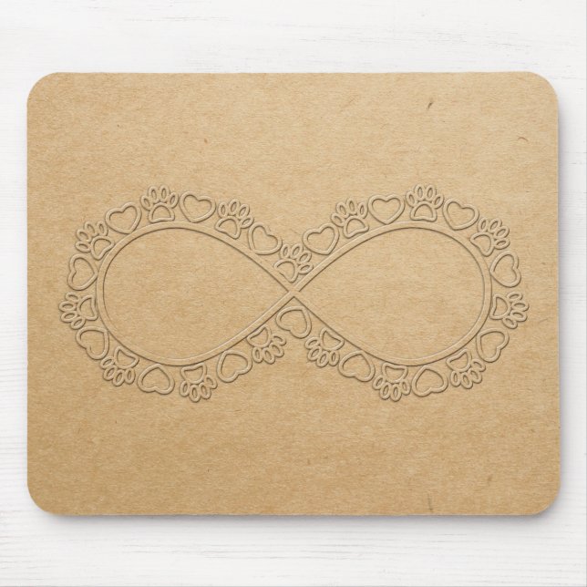 Infinite Love Dog Paw Print Mouse Mat (Front)