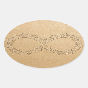 Infinite Love Dog Paw Print Oval Sticker