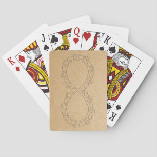 Infinite Love Dog Paw Print Playing Cards