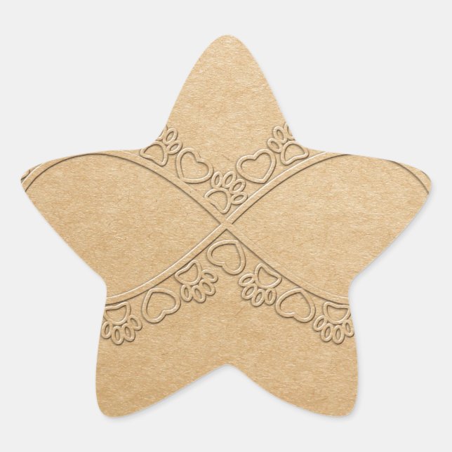 Infinite Love Dog Paw Print Star Sticker (Front)