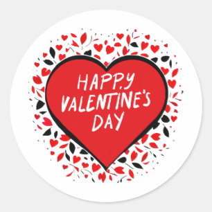 Infinite Love on Valentine's Day Classic Round Sticker