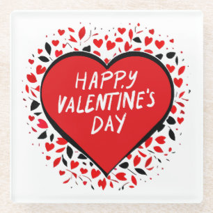 Infinite Love on Valentine's Day Glass Coaster