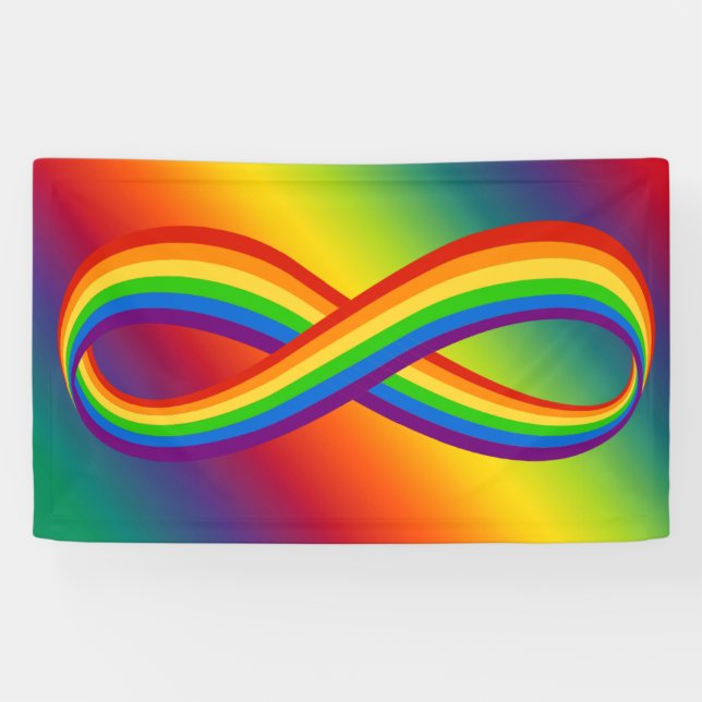 Infinite Love Symbol Rainbow Cool Infinity Pride B Banner (Horizontal)