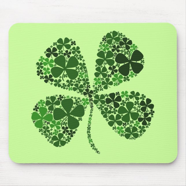 Infinite Luck 4-leaf Clover Mouse Mat (Front)