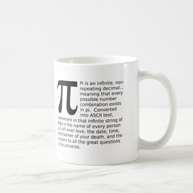 Infinite Pi Answers Funny Mug (Right)