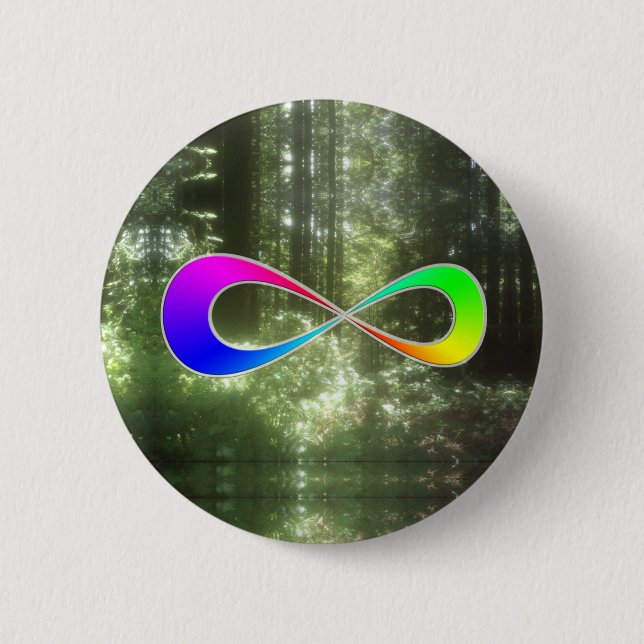 Infinite rainbow Forest 6 Cm Round Badge (Front)