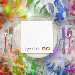Infinite Rainbow Love Symbol Custom Gay Pride Napkin
