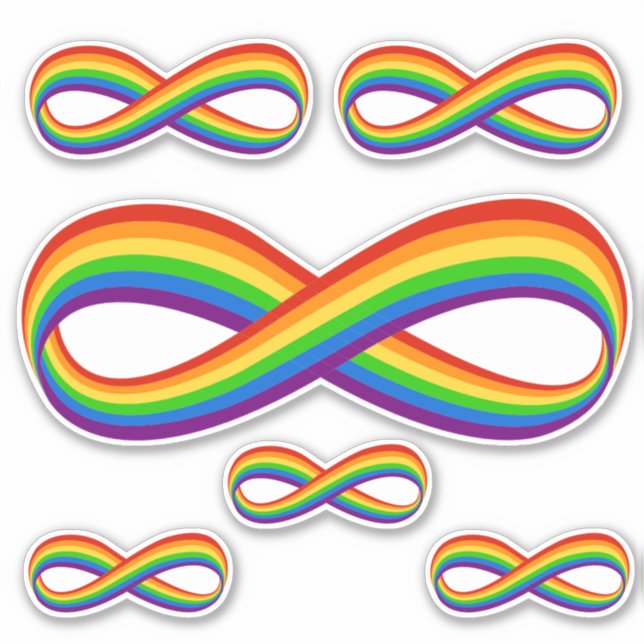 Infinite Rainbow Symbol Gay Pride Set Of 6 (Front)