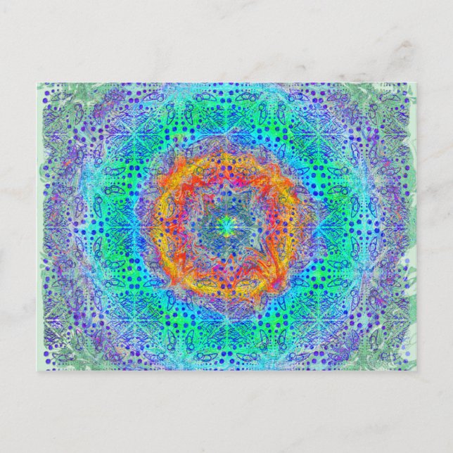 infinite sunrise psychedelic design postcard (Front)