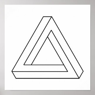Infinite Triangle Geometric Optical Illusion Poster