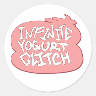 Infinite Yogurt Glitch (strawberry) Classic Round Sticker