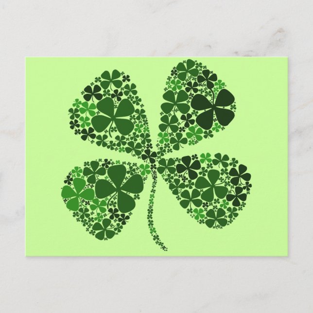 Infinitely Lucky 4-leaf Clover Postcard (Front)