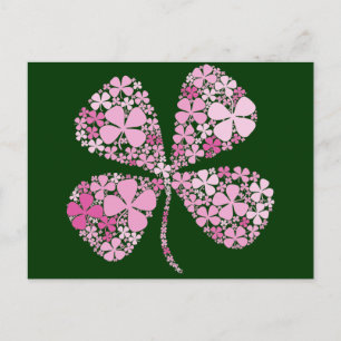 Infinitely Lucky Pink Clover Postcard