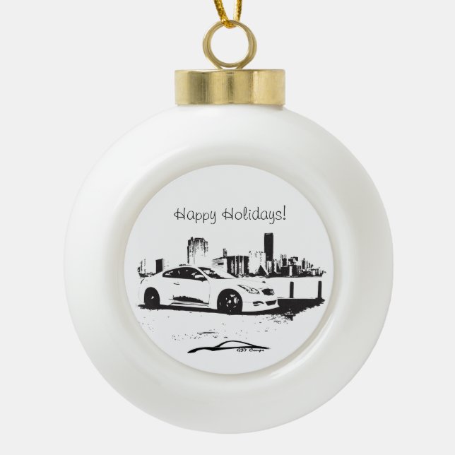 Infiniti G37 Ceramic Ball Christmas Ornament (Front)