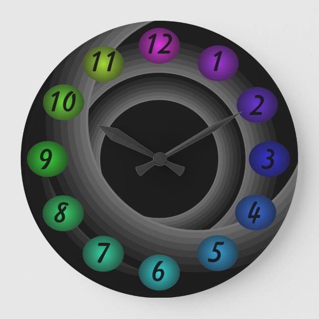 Infinity 3D Floating Colours Contemporary Designer Large Clock (Front)