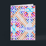 Infinity 8 Nights Chanukah Cards<br><div class="desc">Abstract chanukiah (menorah) design with infinity symbol. 8 Nights. Chanukah design.</div>
