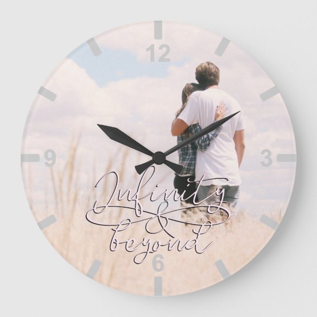 Infinity and Beyond Love Couples Valentine's Day Large Clock (Front)