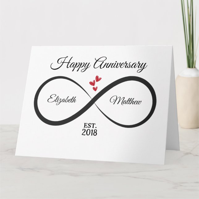 Infinity Anniversary Card | Name & Year (Front)