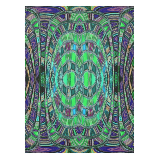 Infinity Arch - Acid Green & Deep Blue Tablecloth (Front)