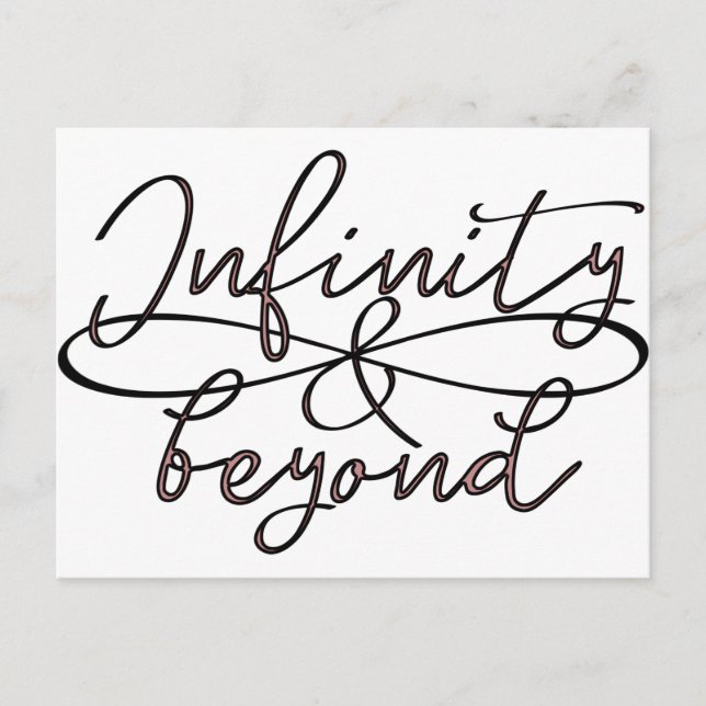 Infinity & beyond endless love couples typo postcard (Front)