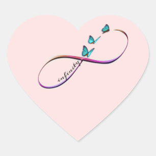 infinity butterflies heart sticker