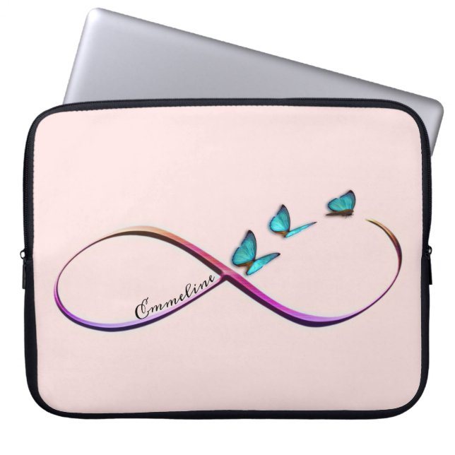 infinity butterflies laptop sleeve (Front)