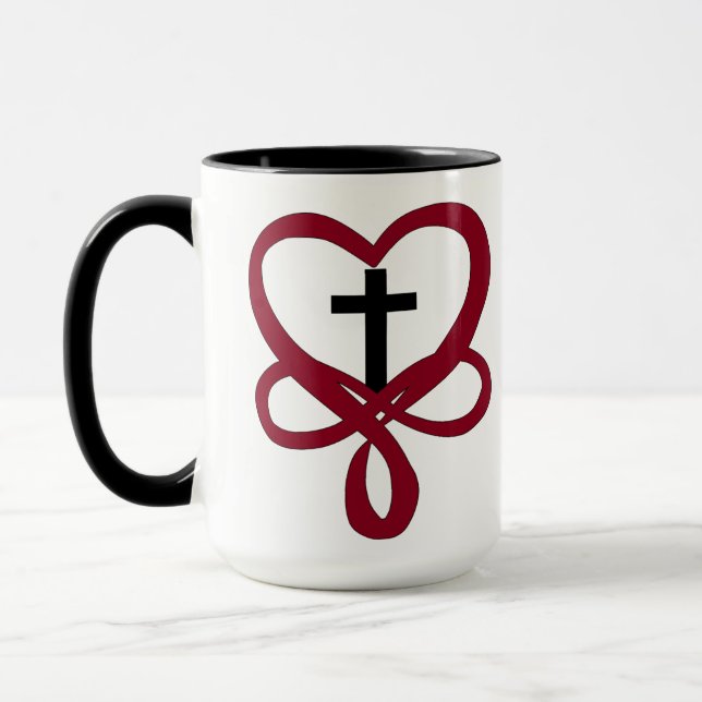 Infinity Christian Cross Mug (Left)