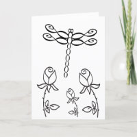 Infinity Dragonfly with Roses "Happy Birthday"
