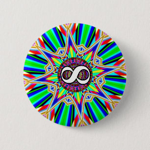 Infinity Eight Star 6 Cm Round Badge