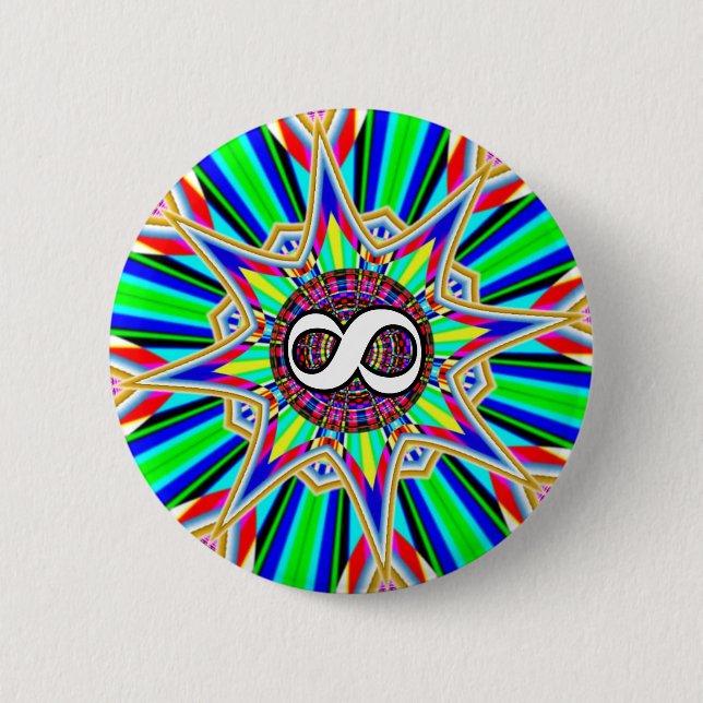 Infinity Eight Star 6 Cm Round Badge (Front)