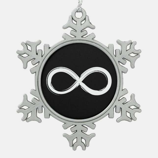 Infinity | Geek Gifts Snowflake Pewter Christmas Ornament (Front)