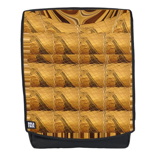 Infinity Golden Giraffe Animal Motif Art Print Backpack (Front)